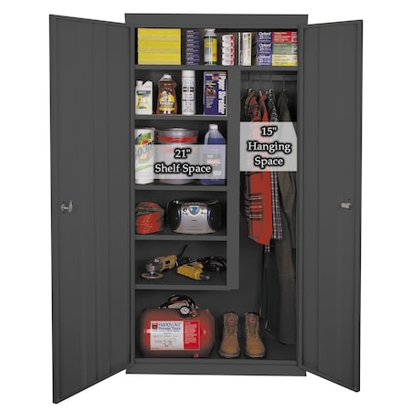 Steel Cabinets Usa Storage Cabinet, 78 in H, 36 in W, 24 in D, Charcoal, 4 Shelves AF-361MAG3-C